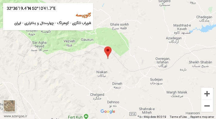 روستای گاوپیسه بر روی نقشه