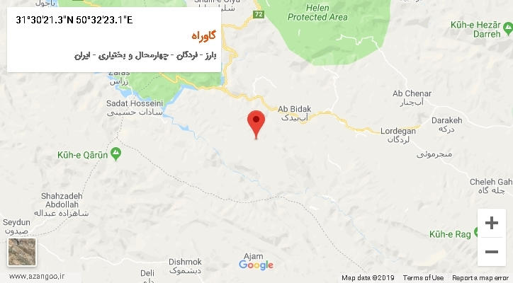 روستای گاوراه بر روی نقشه