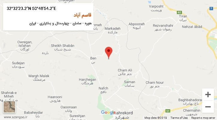 روستای قاسم آباد بر روی نقشه