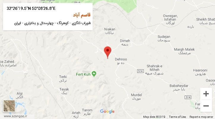 روستای قاسم آباد بر روی نقشه