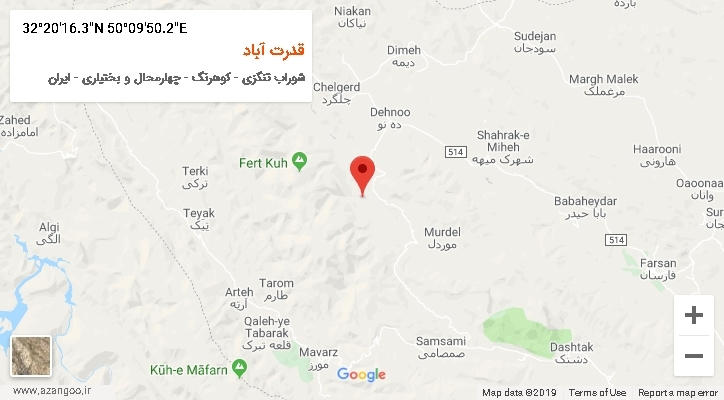 روستای قدرت آباد بر روی نقشه