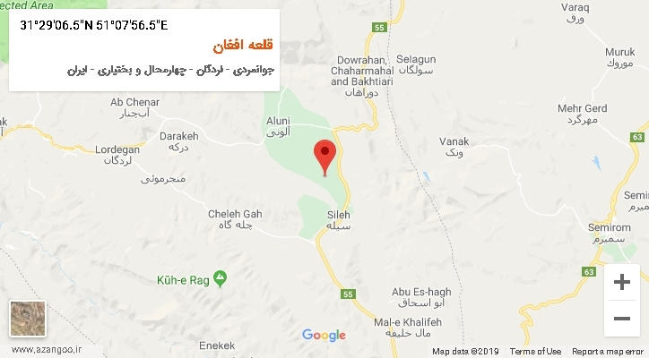 روستای قلعه افغان بر روی نقشه