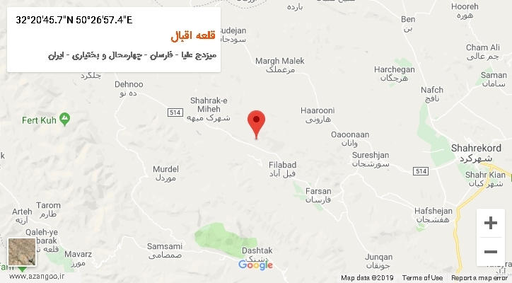 روستای قلعه اقبال بر روی نقشه