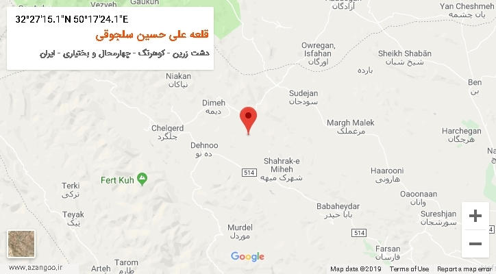 روستای قلعه علی حسین سلجوقی بر روی نقشه