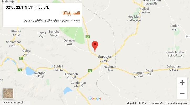 روستای قلعه باباآقا بر روی نقشه
