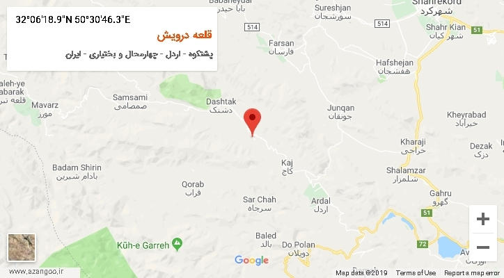روستای قلعه درویش بر روی نقشه