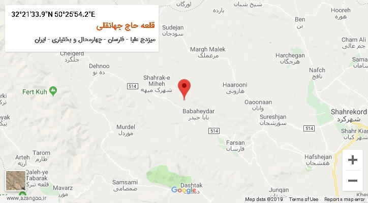 روستای قلعه حاج جهانقلی بر روی نقشه