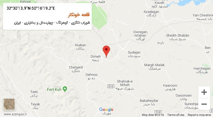 روستای قلعه خونکار بر روی نقشه