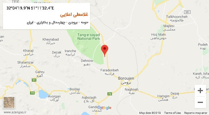 روستای غلامعلی اعلایی بر روی نقشه