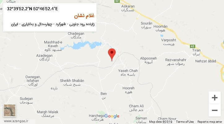 روستای غلام نشان بر روی نقشه