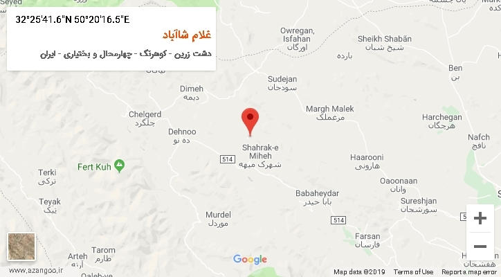 روستای غلام شاآباد بر روی نقشه