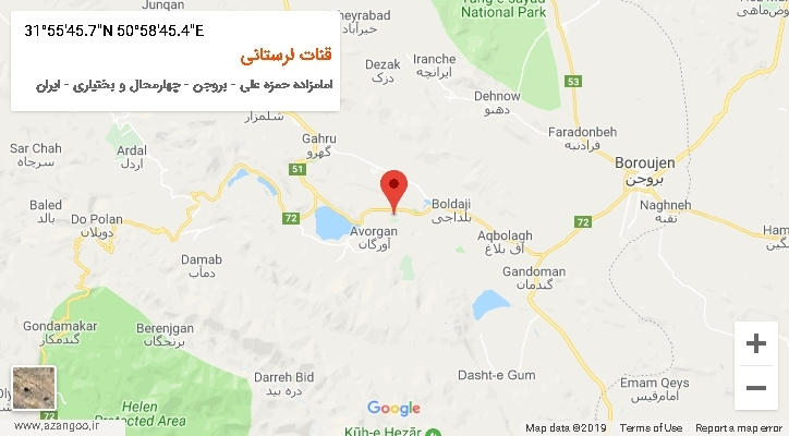 روستای قنات لرستانی بر روی نقشه