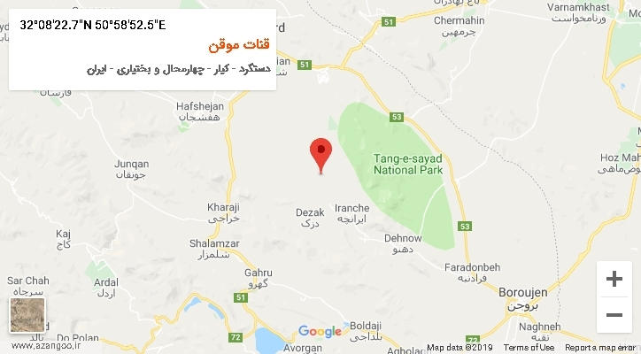 روستای قنات موقن بر روی نقشه