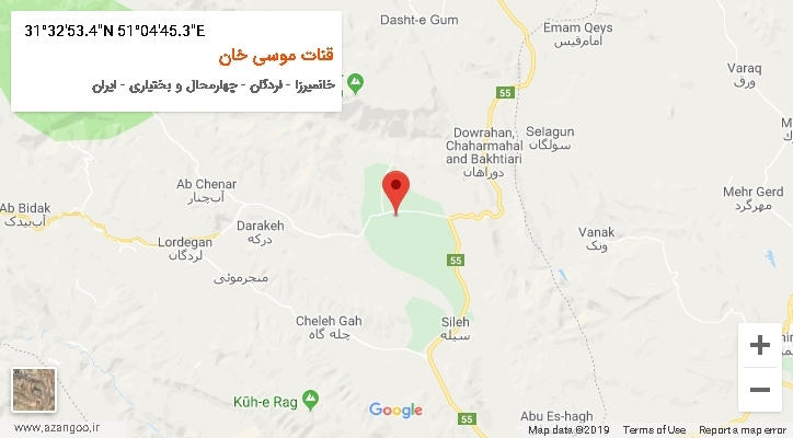 روستای قنات موسی خان بر روی نقشه