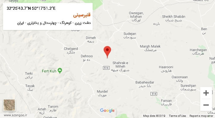 روستای قنبرسینی بر روی نقشه