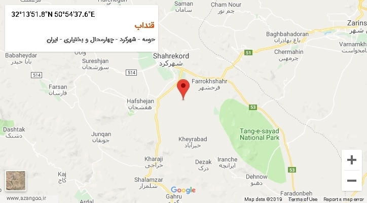 روستای قنداب بر روی نقشه