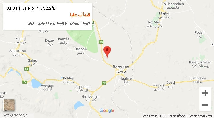 روستای قندآب علیا بر روی نقشه