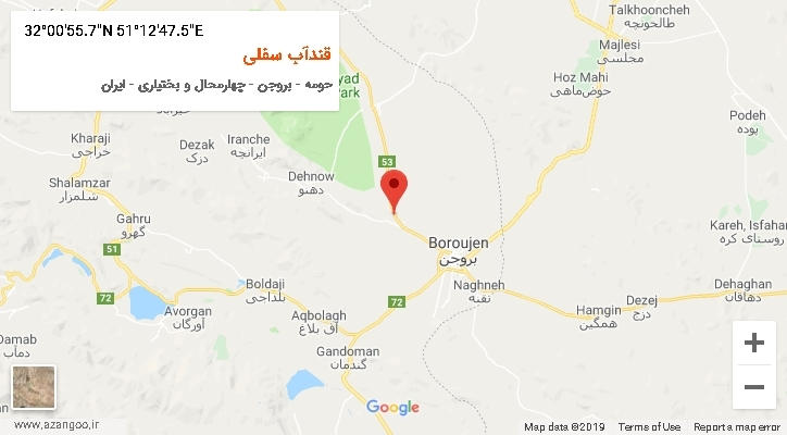 روستای قندآب سفلی بر روی نقشه