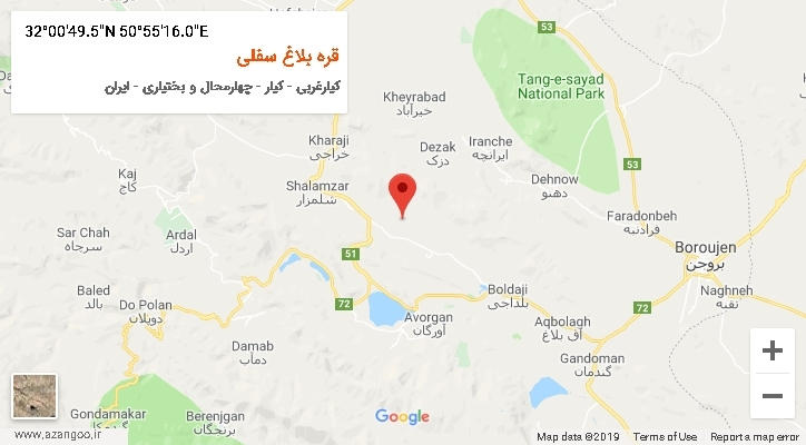 روستای قره بلاغ سفلی بر روی نقشه
