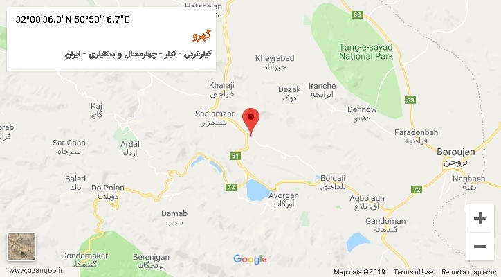 روستای گهرو بر روی نقشه