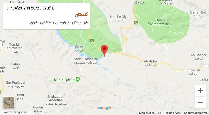 روستای گلستان بر روی نقشه