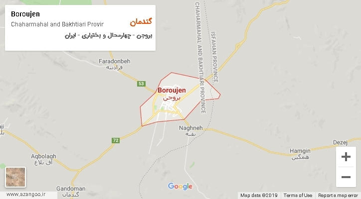 دهستان گندمان بر روی نقشه