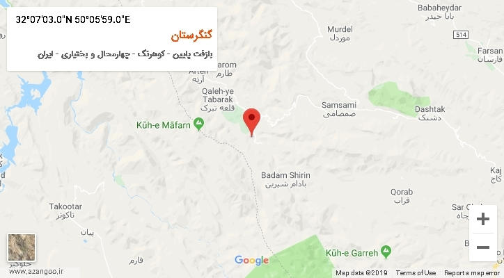 روستای گنگرستان بر روی نقشه