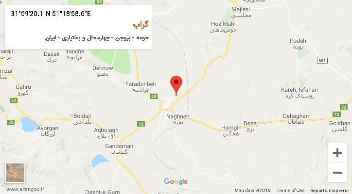 روستای گراب بر روی نقشه