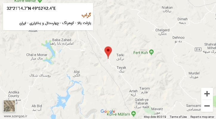 روستای گراب بر روی نقشه