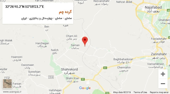 روستای گرده چم بر روی نقشه