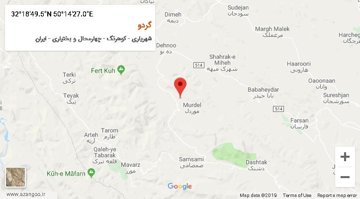 روستای گردو بر روی نقشه