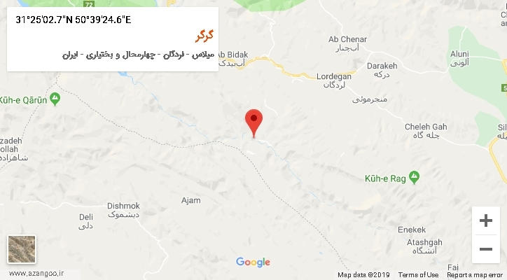 روستای گرگر بر روی نقشه