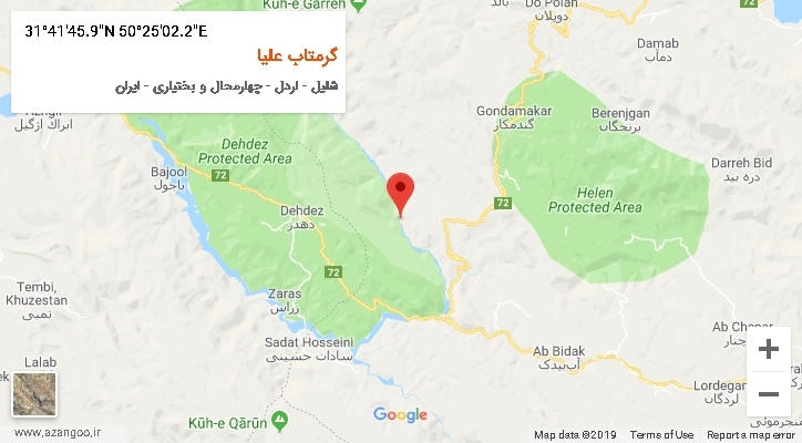 روستای گرمتاب علیا بر روی نقشه