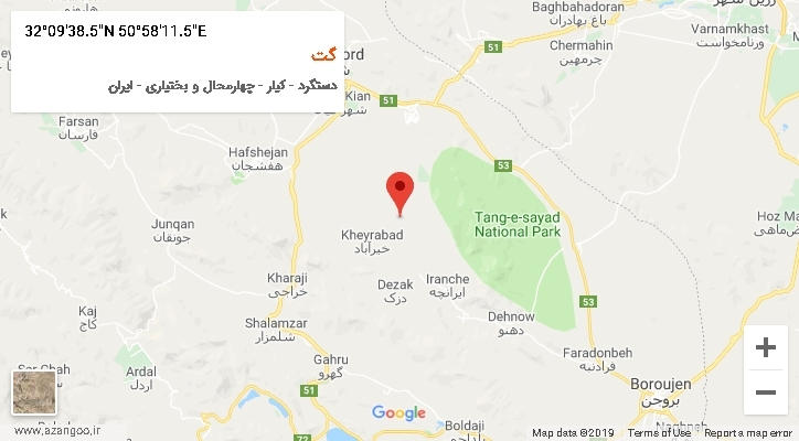 روستای گت بر روی نقشه