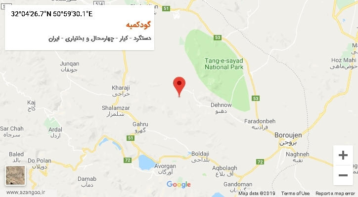 روستای گودکمبه بر روی نقشه