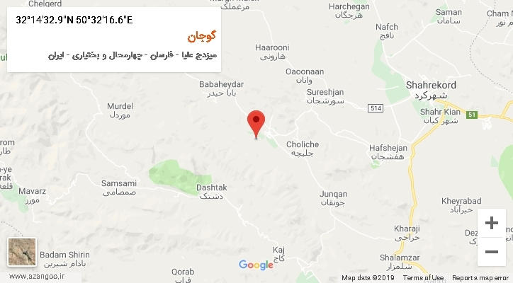 روستای گوجان بر روی نقشه