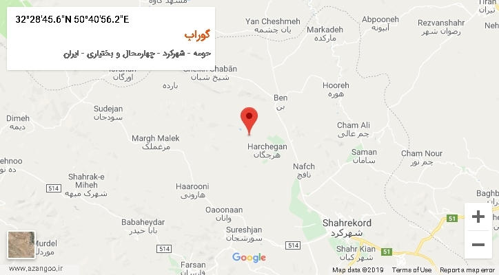 روستای گوراب بر روی نقشه