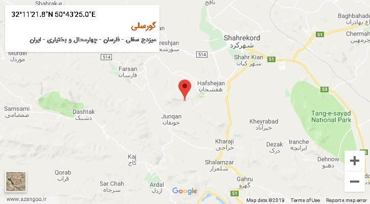 روستای گورسلی بر روی نقشه