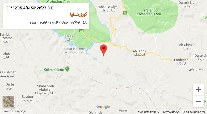 روستای گورزردعلیا بر روی نقشه