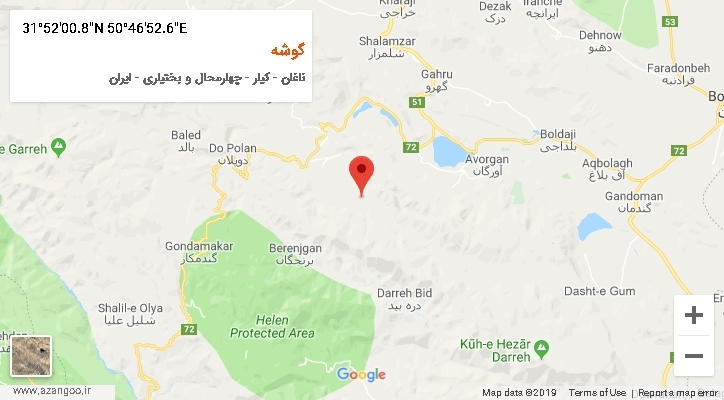 روستای گوشه بر روی نقشه