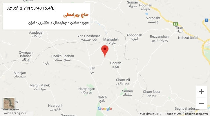 روستای حاج بهرامعلی بر روی نقشه