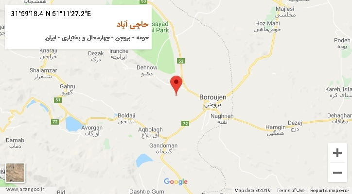 روستای حاجی آباد بر روی نقشه