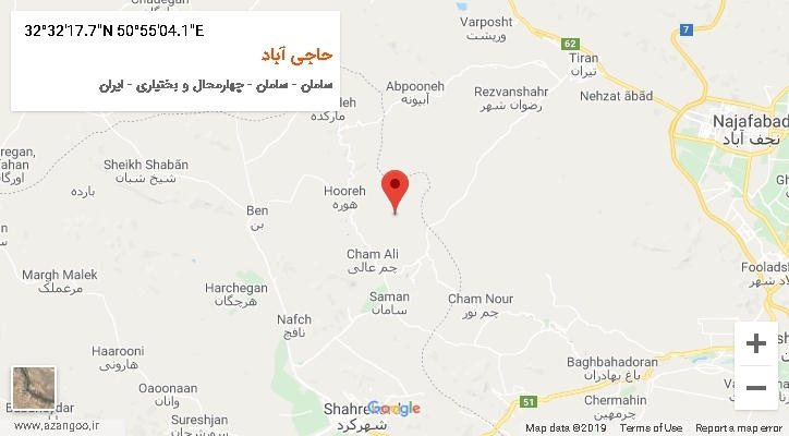 روستای حاجی آباد بر روی نقشه