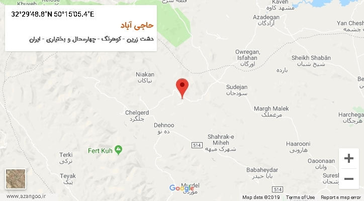 روستای حاجی آباد بر روی نقشه