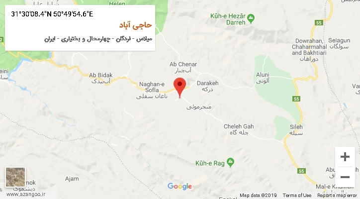 روستای حاجی آباد بر روی نقشه