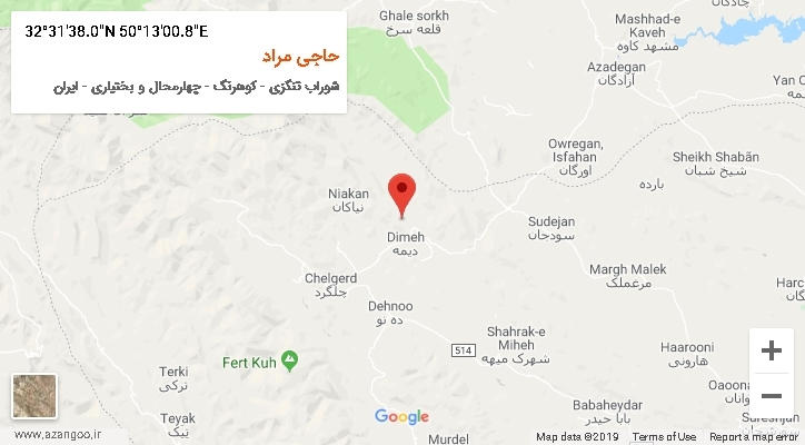روستای حاجی مراد بر روی نقشه