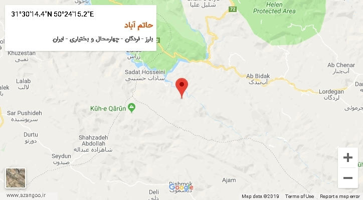 روستای حاتم آباد بر روی نقشه