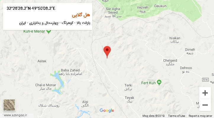 روستای هل گلابی بر روی نقشه