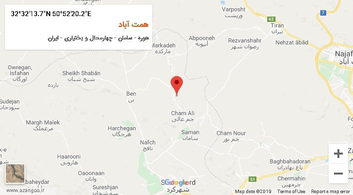 روستای همت آباد بر روی نقشه