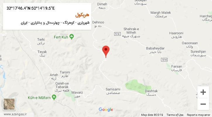 روستای هربکول بر روی نقشه